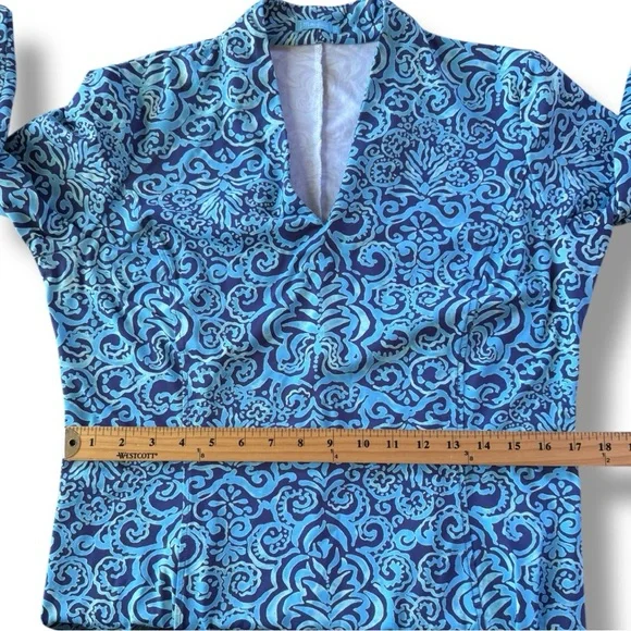 J. McLaughlin Ivana Catalina Cloth V Neck 3/4 Length Dress Size Large - Picture 6 of 7